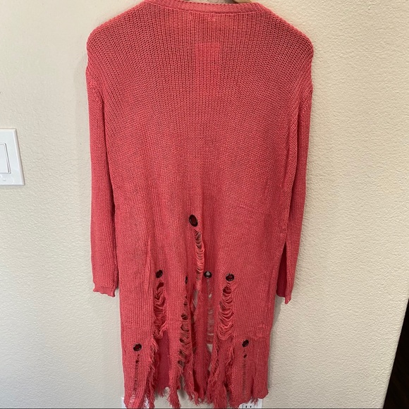 Love sen distressed long knitted cardigan - Picture 6 of 8
